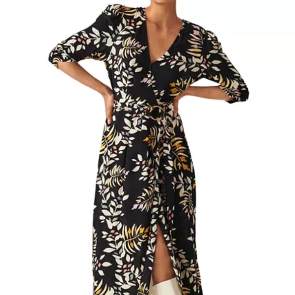 NWT ba&sh Crissy Dress with Floral Leaf Print Size Small